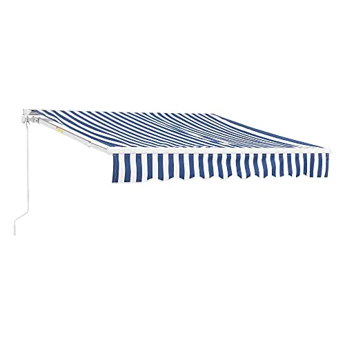 Gelenkarmmarkise ‘Bitonto’ 300 x 250 cm Blau/Weiß – Stabil & Wetterfest