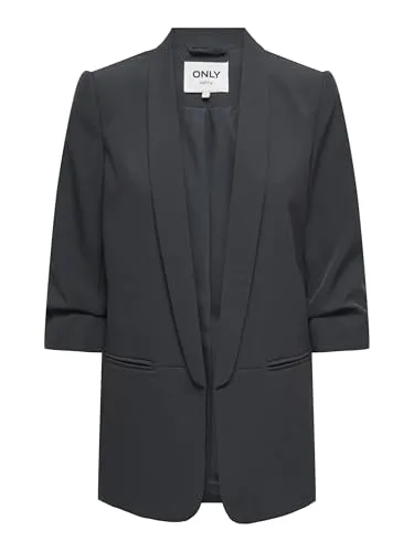 ONLY Kurzblazer Falten blau 34 - Business-Mode mit elegantem Falten-Design, ideal für einen stilvollen Auftritt im Büro. Aus recyceltem Material für Umweltbewusstsein.