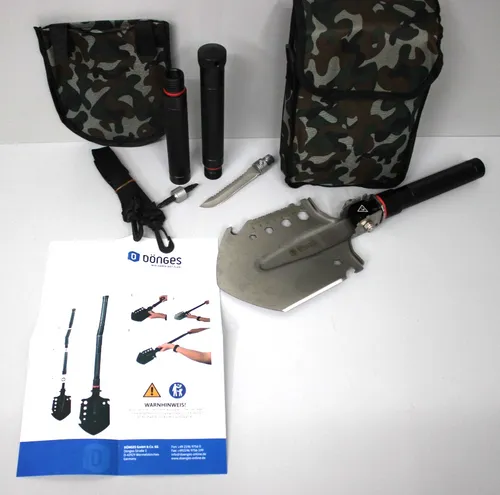 Dönges Spaten Multifunktionaler Klappspaten All-in-One in schwarz von Dönges