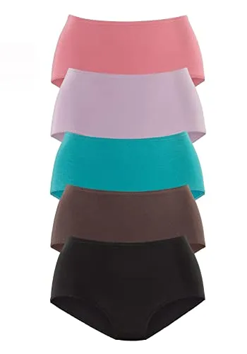 PETITE FLEUR Damen Taillenslip 5er Pack - Funktionsunterwäsche aus weicher Baumwoll-Stretch-Qualität mit extra hoher Leibhöhe und perfektem Tragekomfort für jeden Tag.