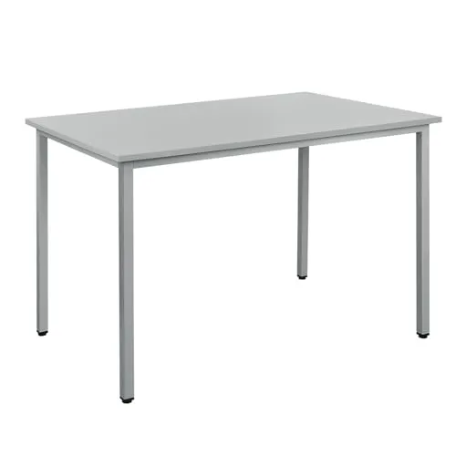 Montafox Tisch 110 x 70 cm Schreibtisch Mehrzwecktisch Tragkraft 200 kg Metallgestell Holz grau einfache Montage Arbeitstisch Bürotisch Küchentisch Esstisch