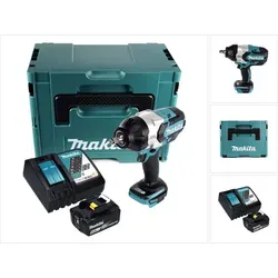 Makita DTW 1002 RG1J Akku Schlagschrauber 18 V - Akkuschrauber mit 1000 Nm Drehmoment, bürstenlosem Motor für längere Lebensdauer und integrierter LED-Leuchte für optimale Sicht am Arbeitsplatz.