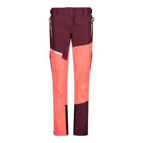CMP Damen Ski- und Snowboardhose in Bordeaux/Orange, Größe 42 - Damen Ski- und Snowboardhose mit ClimaProtect-Technologie, wasserdicht und atmungsaktiv für optimalen Komfort und Schutz bei Outdoor-Aktivitäten.
