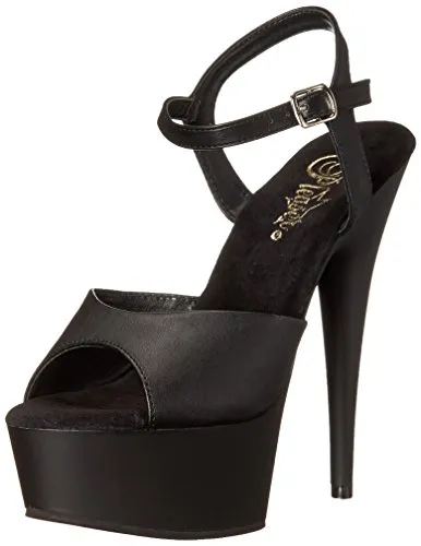 Produktbild Pleaser DELIGHT-609, Damen Plateau Sandalen, Schwarz (Schwarz (Blk Faux Leather/Blk Matte)), 38 EU (5 Damen UK) ( 8 M US)