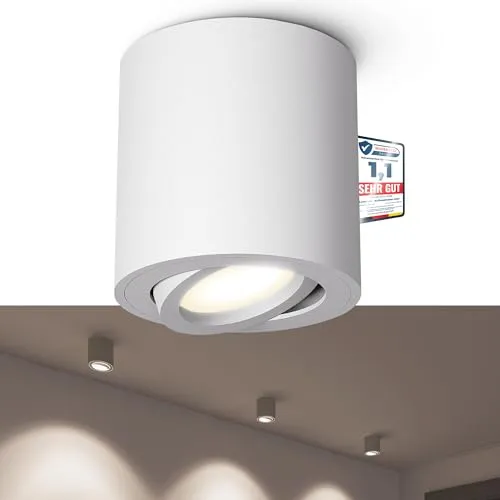 linovum CORI Deckenspot Aufputz weiß dimmbar mit LED Strahler GU10 neutralweiß 6,5W 230V
