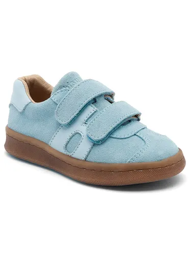 bisgaard Leder-Sneakers in Hellblau, Größe 35 - Sneaker für Kinder mit Klettverschluss, rutschhemmender Laufsohle und umlaufender Gummierung für optimalen Halt und Komfort.