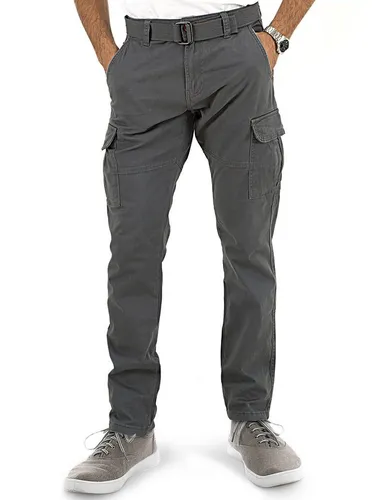 Indicode Cargohose Herren William Cargo Hose Herrenhose mit 7 Taschen, inkl. Gürtel