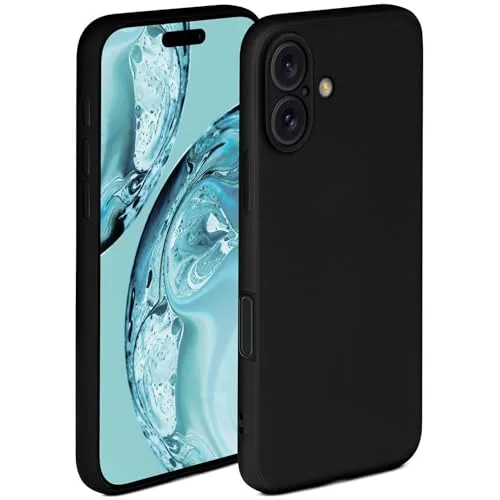 ONEFLOW Soft Case für iPhone 16 Plus Hülle aus Silikon mit Kameraschutz, Silikonhülle mit erhöhtem Schutz fürs Display, Backcover Schutzhülle, weiche Handyhülle, Schwarz