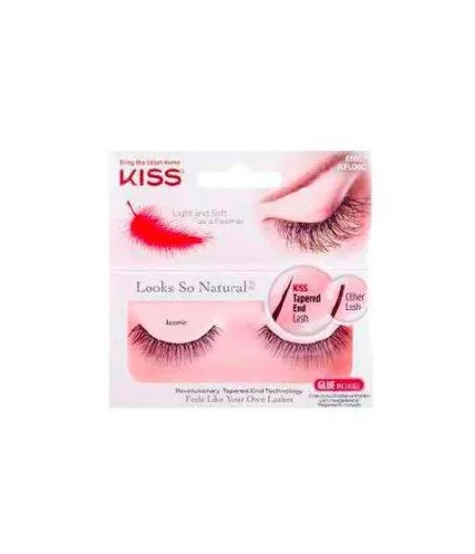 KISS Look So Natural Lashes Iconic - Künstliche Wimpern für natürliches Volumen, aus 100% Naturhaar, wiederverwendbar und ideal für Kontaktlinsenträger*innen – für einen atemberaubenden Glamour-Effekt!