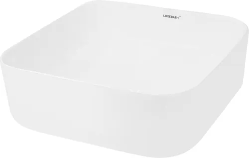 ECD Germany Waschbecken 390x390 mm - Elegantes Aufsatzwaschbecken aus Keramik - Waschbecken aus hochwertiger Keramik mit modernem Design, ideal für stilvolle Badezimmer und platzsparende Lösungen.