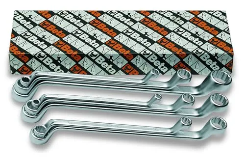 90/S8-CAJA 8 LL DE ESTRELLA ACODADAS - Ringschlüssel-Set mit 8 verschiedenen Größen, ideal für präzise Anpassung und Zugriff auf enge Stellen dank 75 Grad Versatzwinkel.