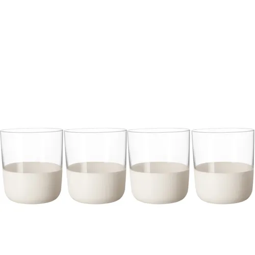 Villeroy & Boch Whiskyglas Manufacture Rock - Exquisites 4er Set Whiskybecher aus hochwertigem Kristallglas, mit mattem weißem Finish für elegante Cocktails und stilvolle Akzente in Ihrer Bar.
