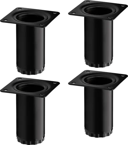 Stück Möbelfüße BRAVO Höhe 80 mm (+ 10 mm) Ø 40 mm schwarz matt höhenverstellbare Schrankfüße aus Stahl belastbar bis 50 kg pro Möbelbein SOTECH 4