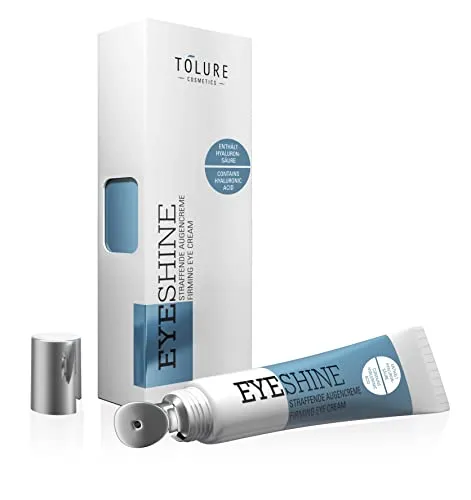 Tolure Cosmetics EyeShine Firming Eye Cream 15 ml - Augencreme mit Hyaluronsäure, spendet intensive Feuchtigkeit, glättet Falten und reduziert Schwellungen für ein strahlendes, jüngeres Aussehen.