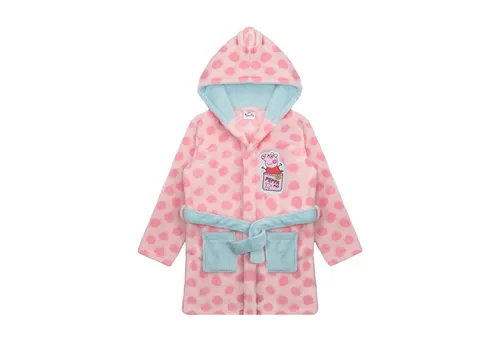 Peppa Pig Bademantel für Mädchen - Peppa Wutz Morgenmantel - Bademantel in Hellrosa mit Peppa Wutz Logo, ideal für kleine Fans von Peppa Pig, aus 100% Polyester für höchsten Komfort.