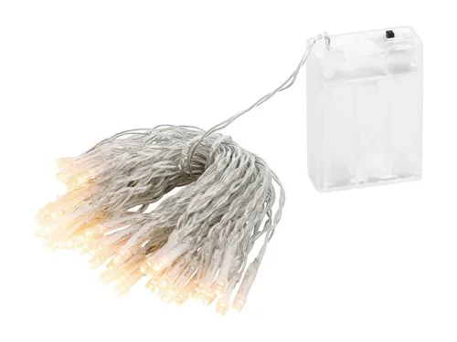 Linder Exclusiv GmbH LED-Lichterkette, Batterie 6/18h Timer 7,35m 50 LEDs warmweiß