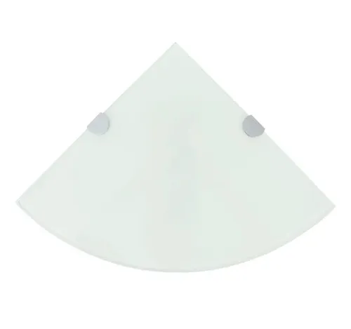furnicato Wandregal Wand-Eckregal aus Hartglas 25 x 25 cm Weiß, 2er-Set, 2-tlg.