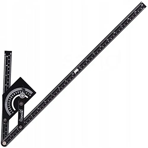 Alu Winkelmeßgerät Winkelmesser 230 x 500 mm Neu in schwarz von PST