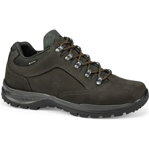 Hanwag Robin GTX anthracite - Vielseitiger Halbschuh für jedes Abenteuer - Wanderschuhe mit GORE-TEX Futter und flexibler Ristschnürung, ideal für verschiedene Untergründe. Extra weicher Schaftabschluss für hohen Tragekomfort.