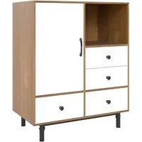 Costway Freistehender Kommode Seitenschrank Weiß