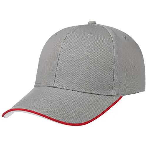 Hutshopping Zoom Piping Sandwich Basecap Cap Baseballcap Curved Brim Kappe Käppi Baseballkappe (One Size - grau)