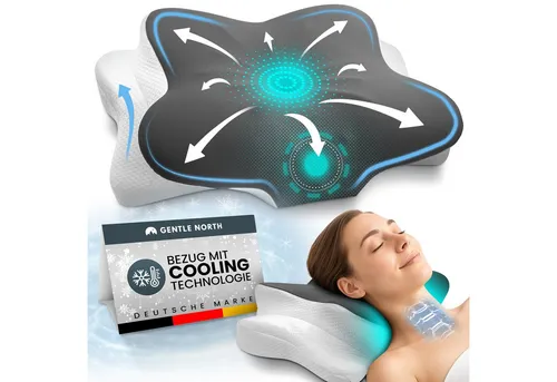 Ergonomisches Nackenstützkissen aus Memory Foam - Ideal für Seitenschläfer und Rückenschläfer - Grau - Ergonomisches Nackenstützkissen aus hochwertigem Memory Foam, das sich optimal an Kopf und Nacken anpasst. Ideal für individuelle Schlafpositionen und sorgt für hohen Komfort. Einfach abnehmbar und waschbar bei 40°C.