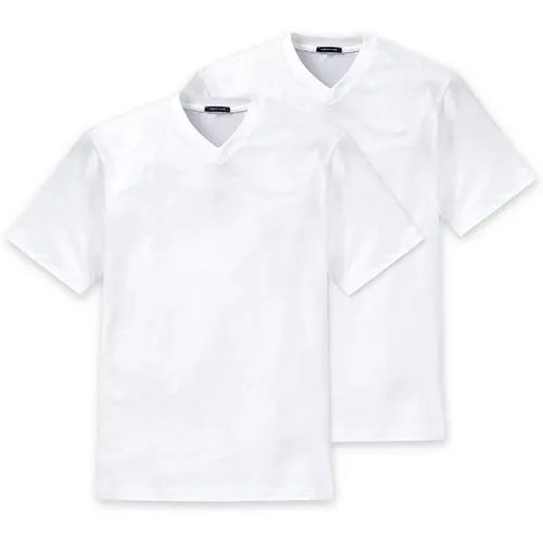Schiesser T-Shirt im 2er Pack - Weiß Größe 8 (XXL) - T-Shirts für Herren, hochwertig verarbeitet mit hoher Formstabilität und in klassischem Weiß, ideal für den täglichen Gebrauch.