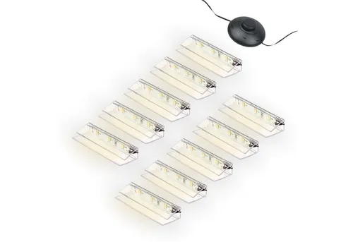 kalb LED Glaskantenbeleuchtung LED Glaskantenbeleuchtung Clip Set 3000K/5000K Transparent Plug & Play, 10er Set warmweiß