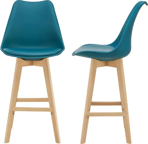 [en.casa] Barhocker 2er Set mit Rückenlehne
