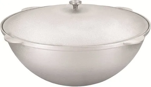 Kukmara ALU Kasan 15 Liter Kazan Tatarskij Asien Topf mit Deckel, Aluguss WOK 45cm