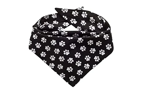 Hunde Bandana Kopftücher Hundehalstuch Dreieckstuch für Kleine, Mittelgroße und Große Hunde (Schwarz, XS)