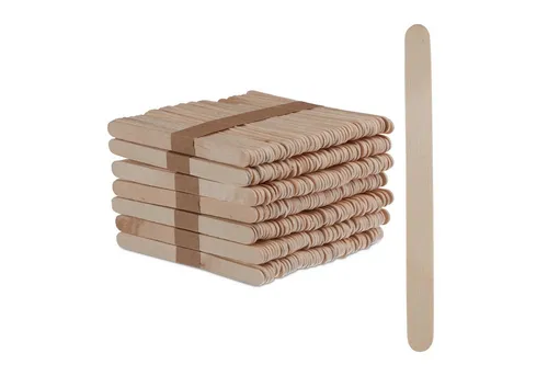 relaxdays Rührstab Eisstiele aus Holz 500 Stück, L: 11.5 cm von Relaxdays