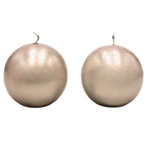 Dekohelden24 Formkerze Kerzen in verschiedenen Varianten, Dezentes Glitterfinish, cappuccino Farbton, 2er Set