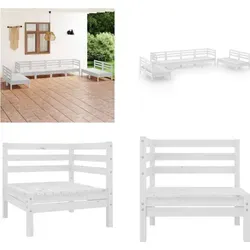 vidaXL 8 tlg. Garten Lounge Set Weiß Massivholz Kiefer
