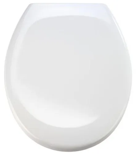 Toilettendeckel 4633101 | Universaler Toilettendeckel, Toilettensitz aus Thermoplast, Toilettendeckel aus Thermoplast mit verstellbaren Scharnieren. Farbe: Glanzweiß