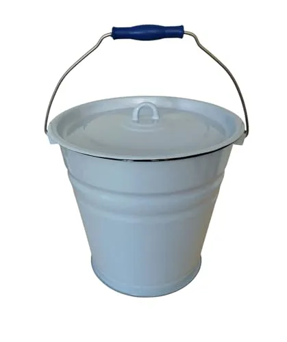 Emaille Eimer 12 Liter - Retro Nostalgie Wassereimer - Eimer mit 12 Litern Volumen und nostalgischem Design, ideal für Garten und Haushalt. Robuste Emaille-Oberfläche sorgt für Langlebigkeit und Stil.