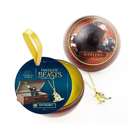 The Carat Shop Fantastic Beasts Offizielle Niffler-Kugel mit Niffler-Halskette innen, Weihnachten