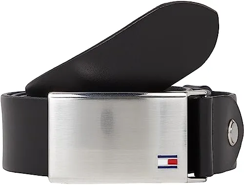 Tommy Hilfiger Koppelgürtel Plaque Belt 3,5 cm - Anzuggürtel aus 100% Leder mit individuell verstellbarer Schnalle – ein elegantes Accessoire für jeden Anlass.