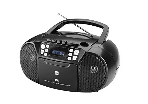 Dual AA8210 Kassettenradiomit CD - Tragbare Boombox mit DAB(+) und UKW-Radio - Kategorie: Radios. Vielseitige Boombox mit CD-Player, DAB(+) und UKW-Radio für ortsunabhängige Musikgenüsse. Ideal für unterwegs dank Batteriebetrieb und ausklappbarem Tragegriff.