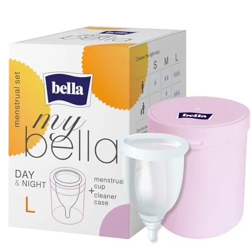 bella Menstruationstasse Größe L aus medizinischem Silikon mit Sterilisator