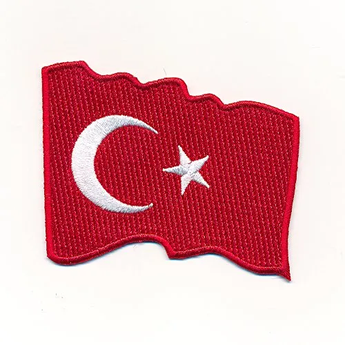 mm Wehende Türkei Flagge Türkiye Ankara Patch Aufnäher Aufbügler 1083 B 60 x 40