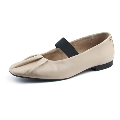Paul Green Damen SUPER Soft Ballerina - Elegante Ballerinas in Beige (Biscuit) mit weichem Lederfußbett und flacher TPU-Sohle - ideal für den ganzen Tag.