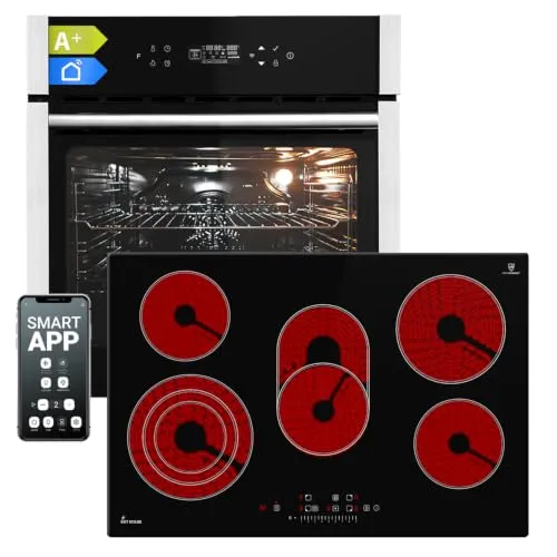 KKT KOLBE Autarkes Herdset | 60cm Einbaubackofen EB8313HC | 77cm Glaskeramikkochfeld CH7705RL | Pizzafunktion, Grill, Umluft, Heißluft | Timer, Wärmeschutzverglasung, Kindersicherung | SET8313HCCH59RL