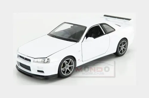 1:24 Welly Nissan Skyline GT-R (R34) 1999 White Modellauto - Detailliertes Modellauto im Maßstab 1:24, ideal für Sammler und Fans des legendären Nissan Skyline GT-R.