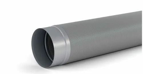 Naber COMPAIR STEEL flow® flex 150 Rundrohr Aluminium, Edelstahl 500 mm - Dunstabzugshauben-Zubehör, flexibles Lüftungsrohr, ideal für Bögen und parallelen Versatz, um 50 % kürzbar für einfache Installation.