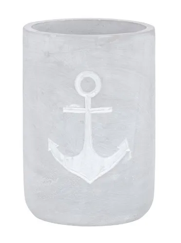 Levandeo® Wein- und Sektkühler, Weinkühler Beton Grau H22cm Flaschenkühler Sektkühler Anker