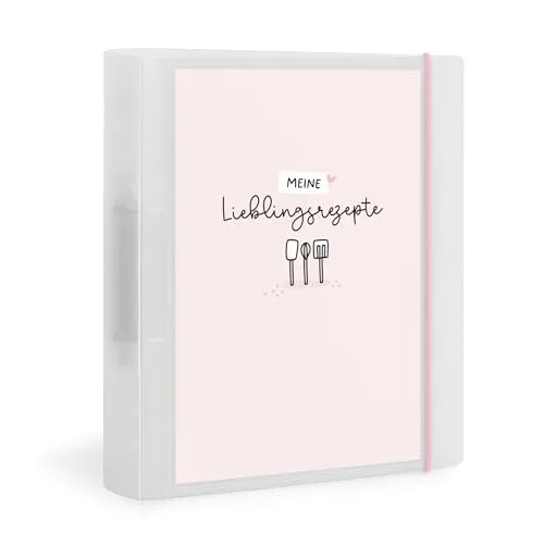 Produktbild Flexibook Rezeptordner A4, Meine Lieblingsrezepte, Rosa, mit D-Ring-Mechanik, Gummizug