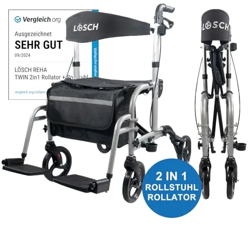 LÖSCH REHA TWIN 2 in 1 Rollator und Rollstuhl
