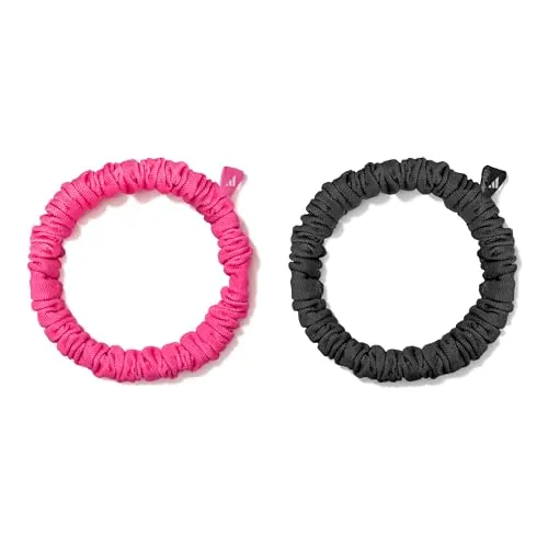 Adidas Hair Scrunchies (Thin) - Black & Lucid Pink