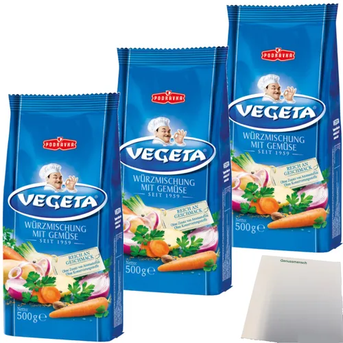 Podravka Vegeta Würzmischung mit Gemüse 3er Pack 3x500g Beutel usy Block